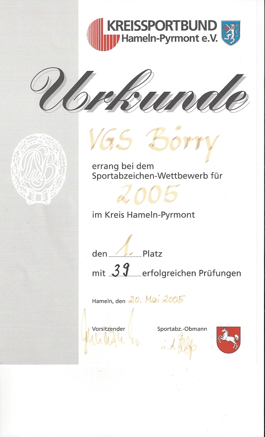 Urkunde Kreissportbund 2005.1.jpg&nbsp;&copy;&nbsp;Ilsetalschule