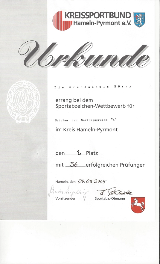 Urkunde Kreissportbund 2005.2.jpg&nbsp;&copy;&nbsp;Ilsetalschule
