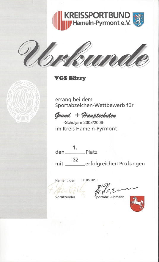 Urkunde Kreissportbund 2010.jpg&nbsp;&copy;&nbsp;Ilsetalschule