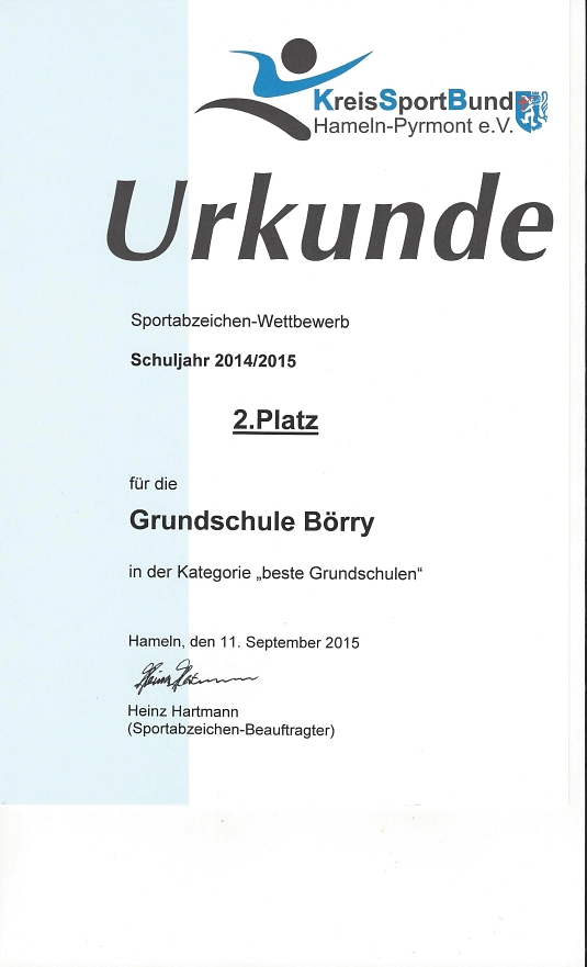 Urkunde Kreissportbund 2015.jpg&nbsp;&copy;&nbsp;Ilsetalschule