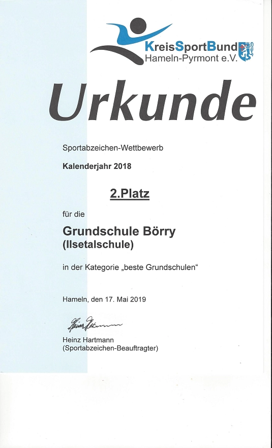 Urkunde Kreissportbund 2019.jpg&nbsp;&copy;&nbsp;Ilsetalschule